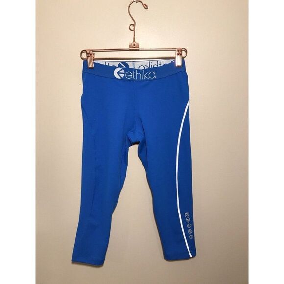 Ethika Subzero Performance Full Length Tights Size Small‎ Unisex Teens Neon Blue - Picture 3 of 6